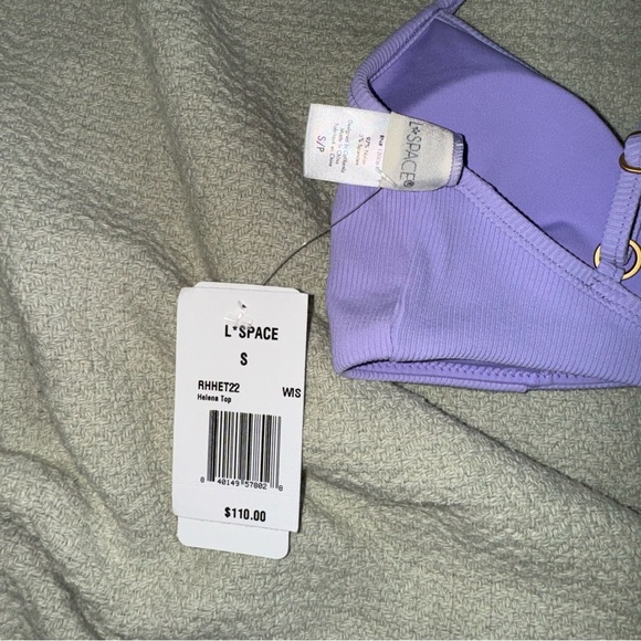 L*space Purple Ribbed Helena Bikini Top (Small) - Picture 2 of 3